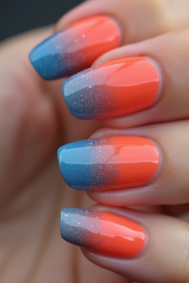 vibrant ombre nail colors