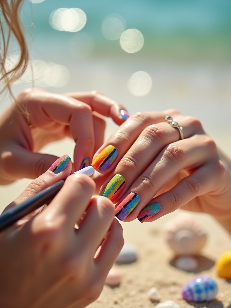 vibrant rainbow stripe designs