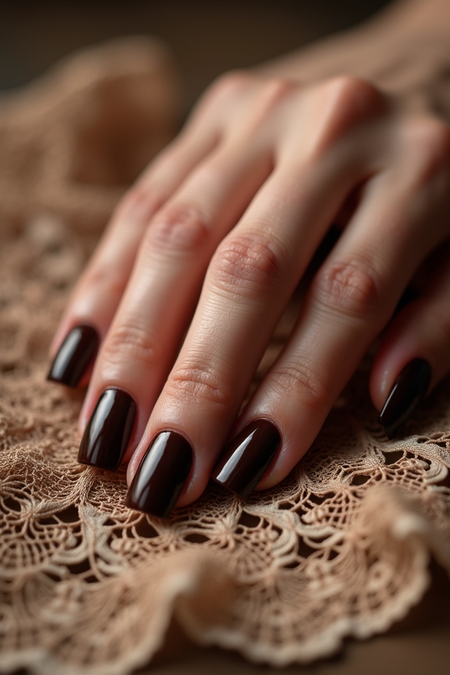 vintage brown lace nails
