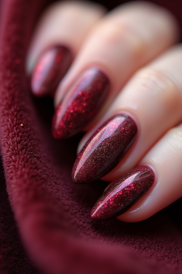 vintage burgundy nail elegance