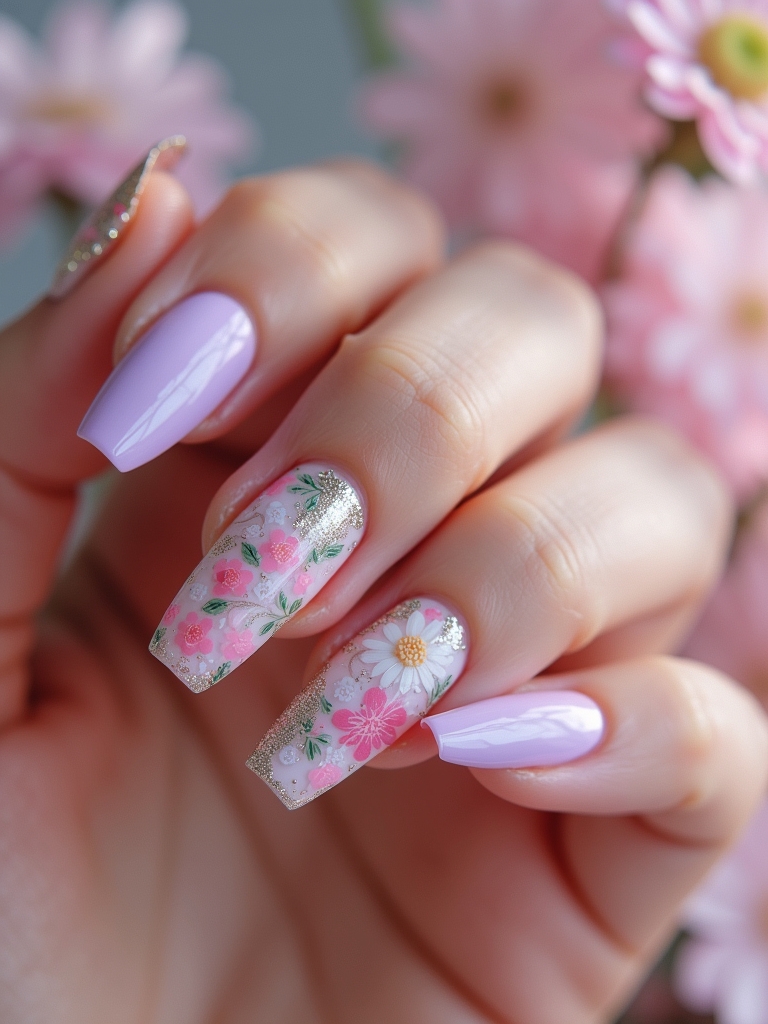 vintage floral nail designs