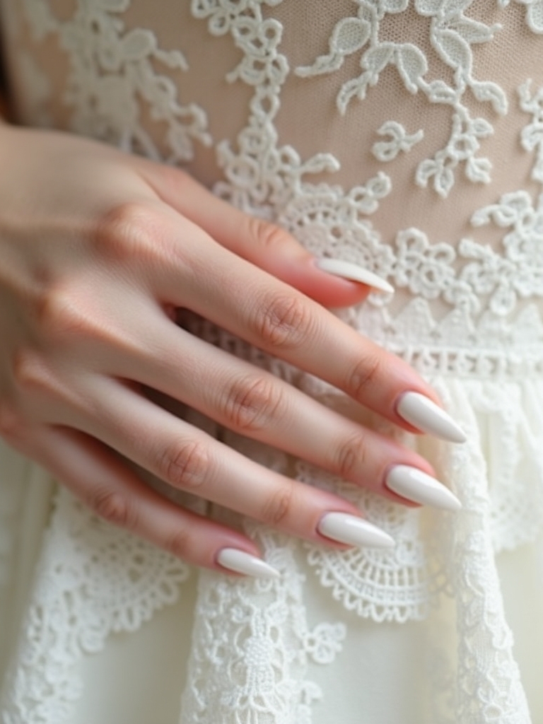 vintage lace bridal nails