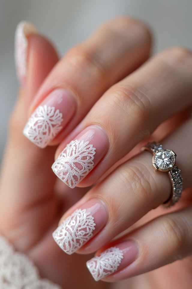 vintage lace nail art