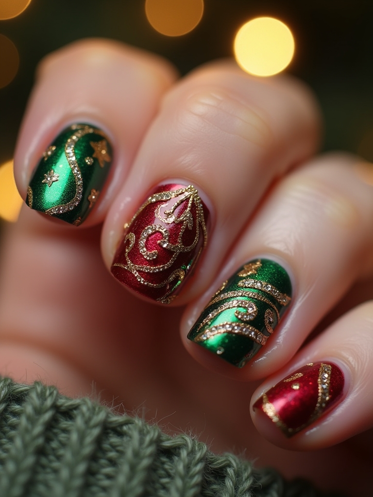 vintage ornament nail designs
