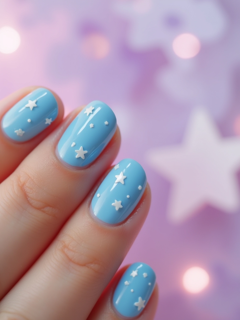 whimsical baby blue stars