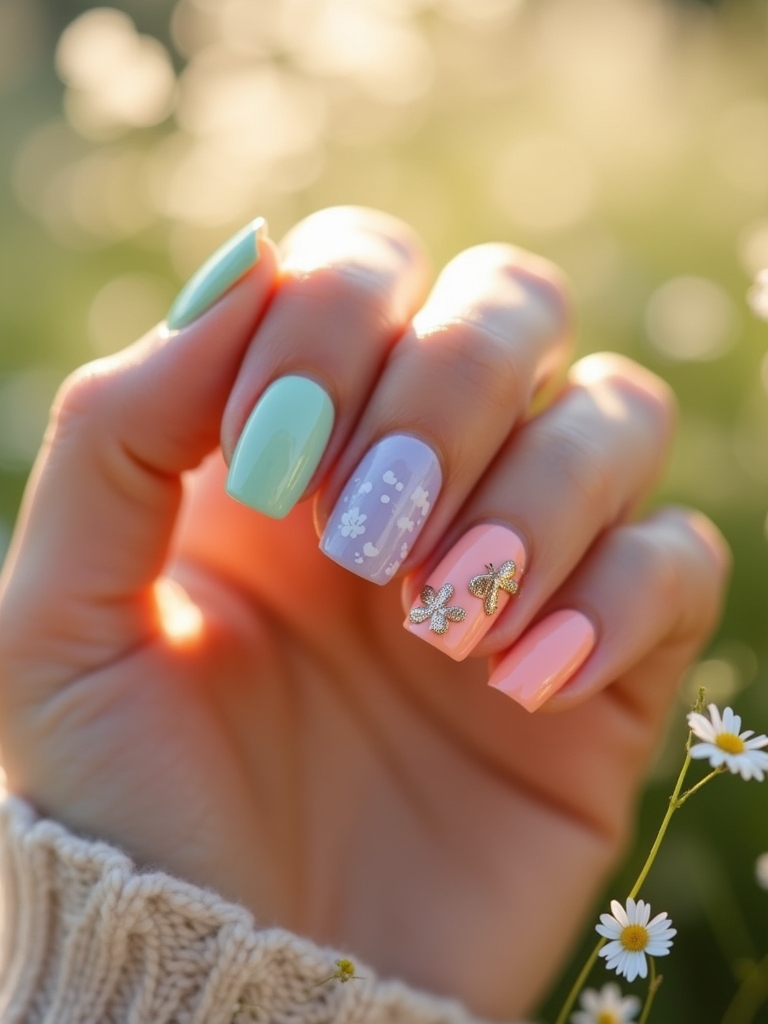 whimsical butterfly nail art