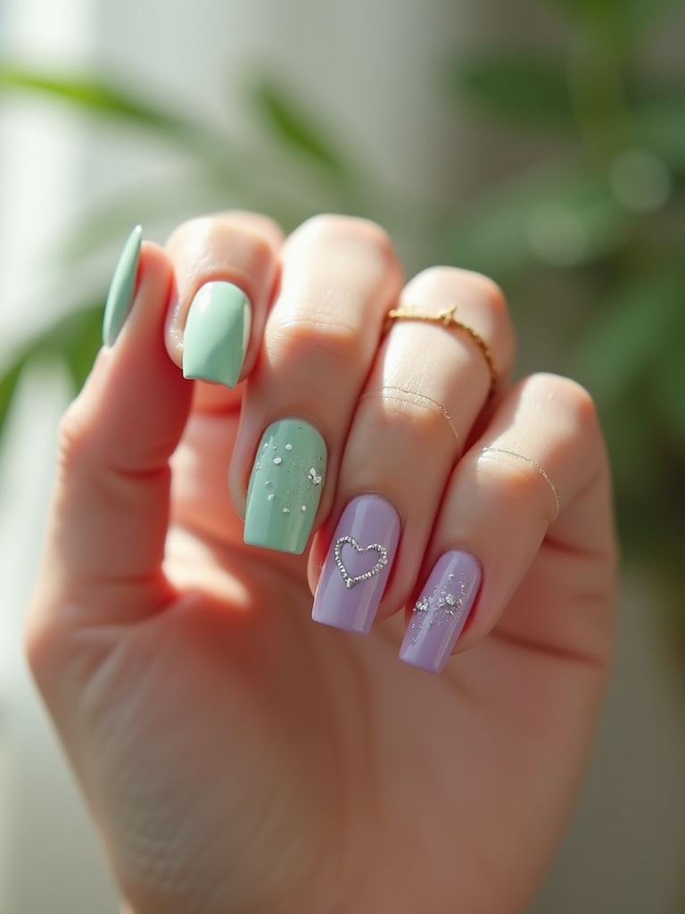 whimsical heart nail designs