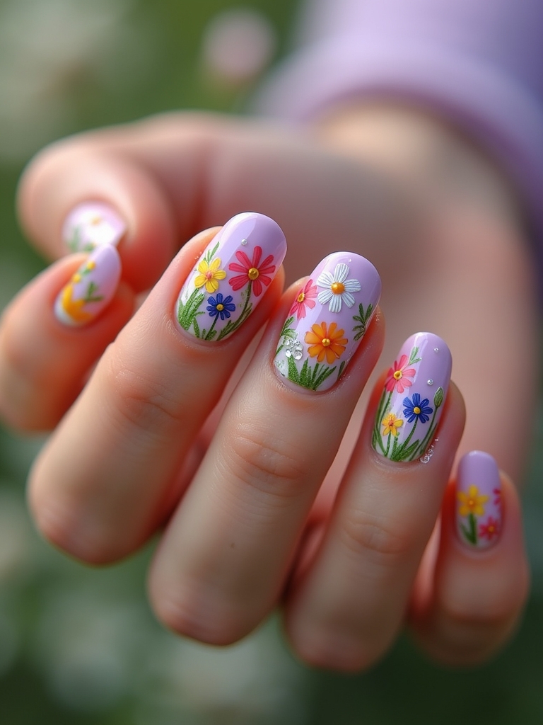 whimsical wildflower nail designs