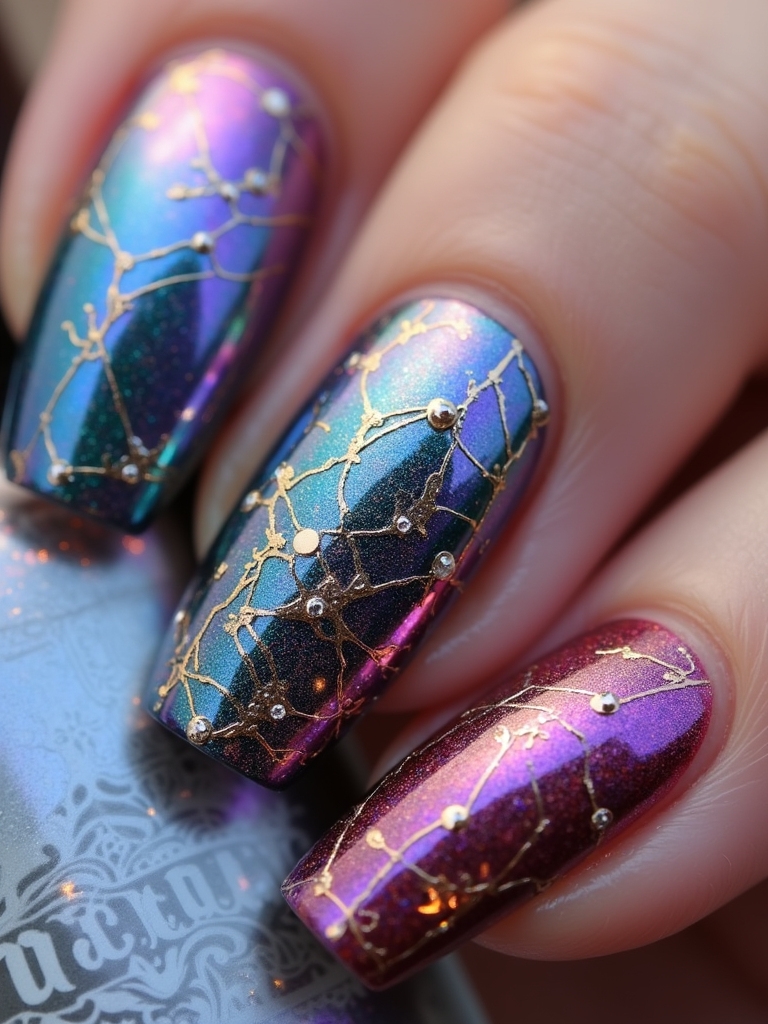 artistic chrome nail creativity