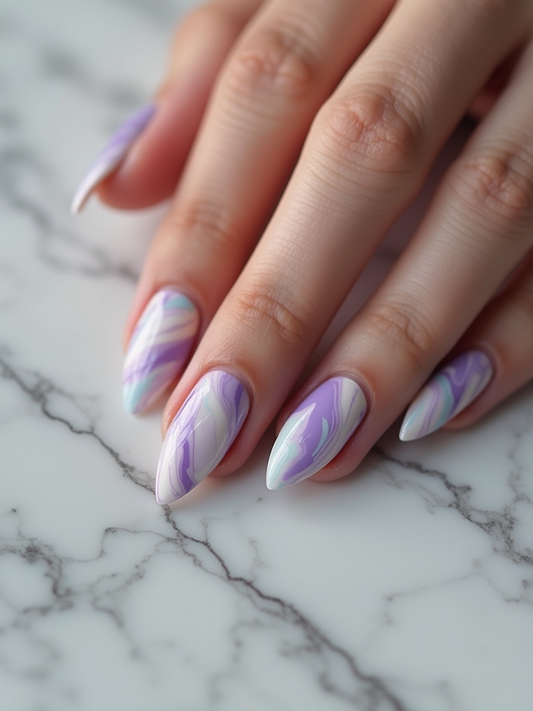 artistic marble nail designs