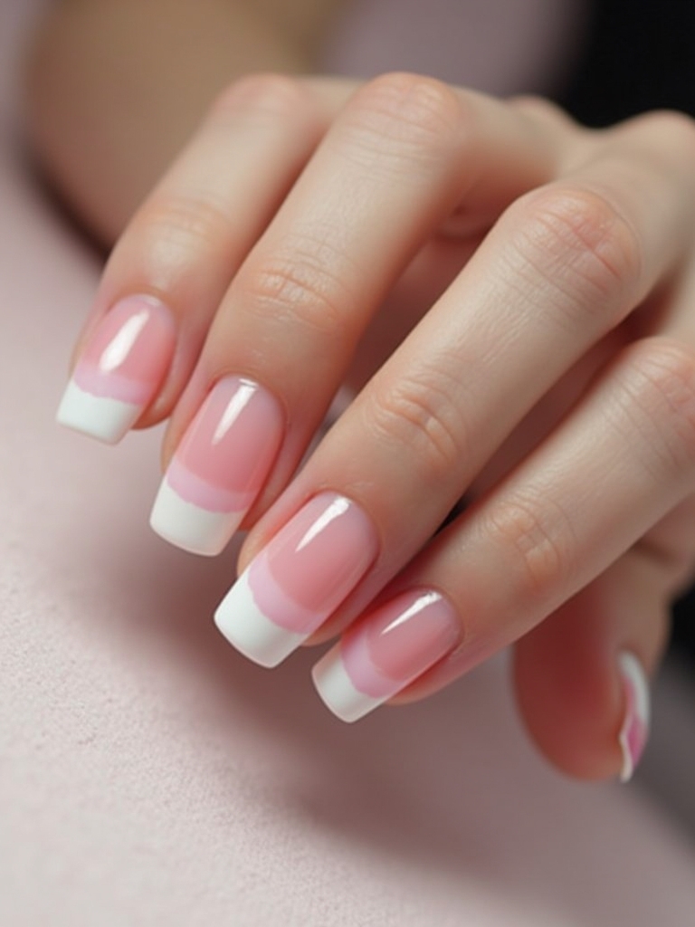 artistic pink french tips