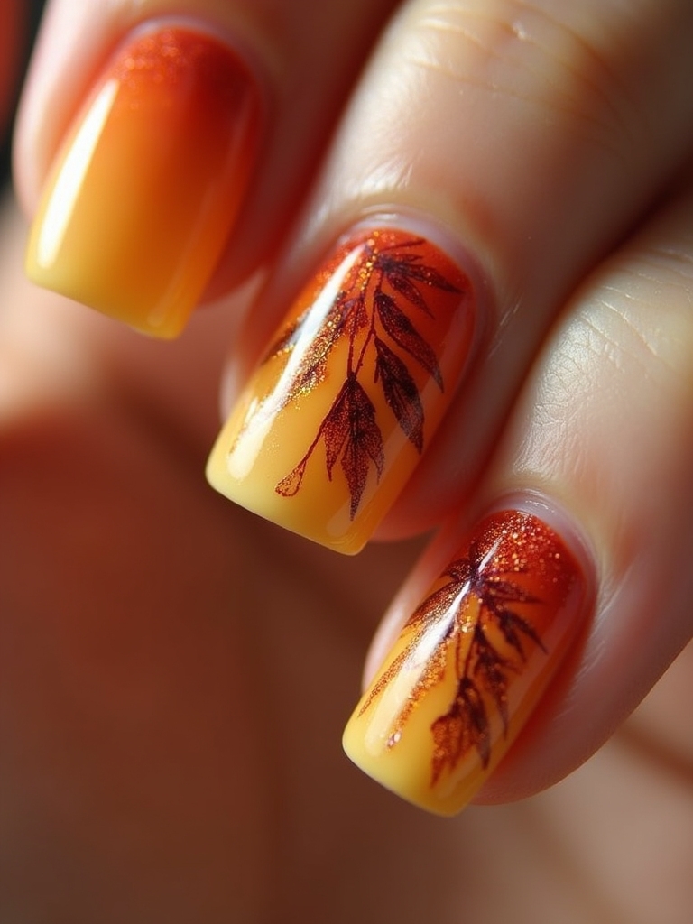 autumn ombre nail art
