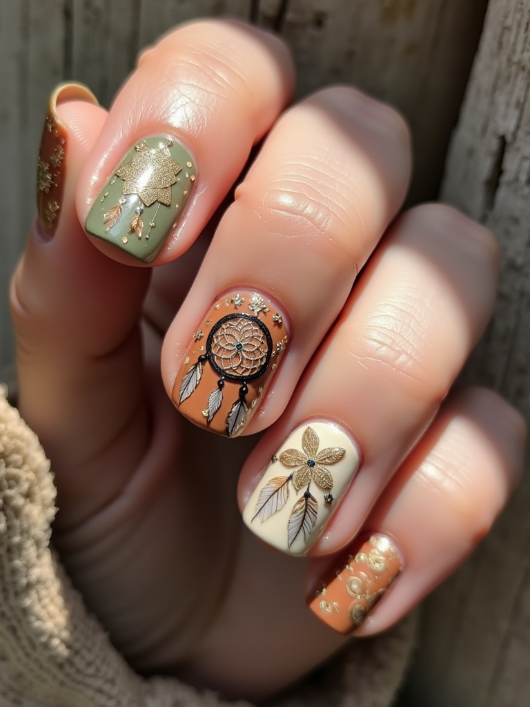 boho chic nail designs