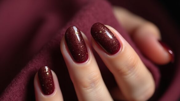 bold and rich wine nails