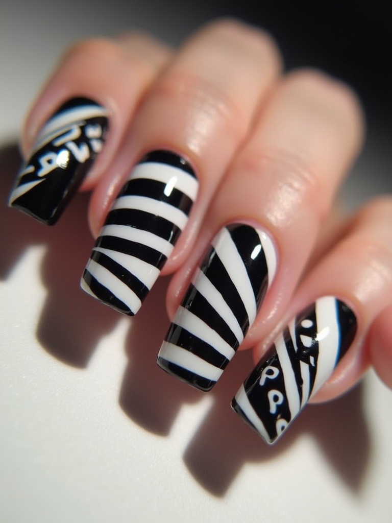 bold black and white stripes