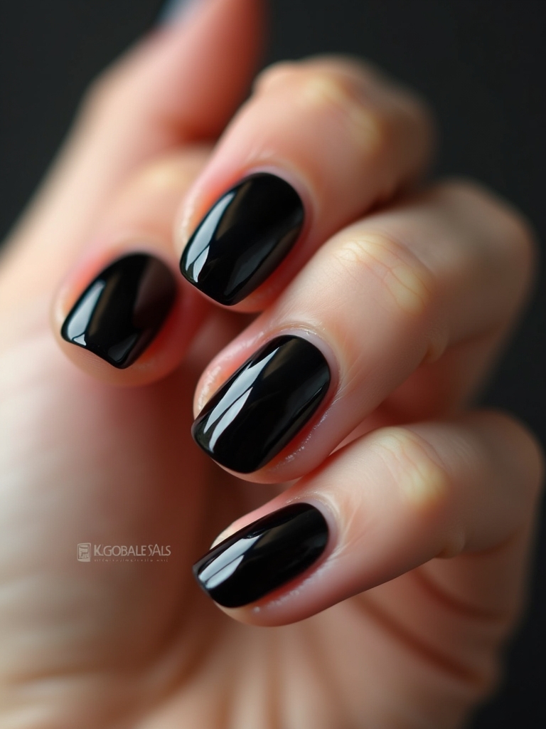bold black jelly nails
