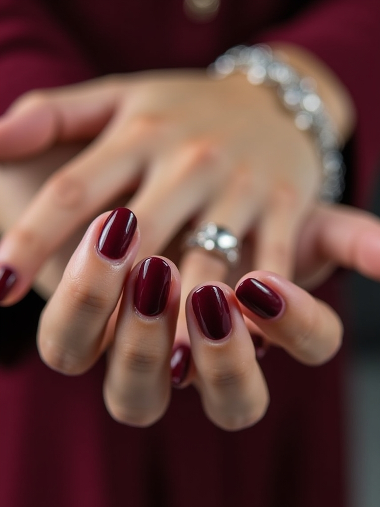 bold burgundy nail designs
