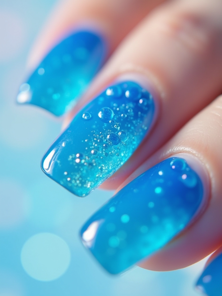 bold electric blue nails