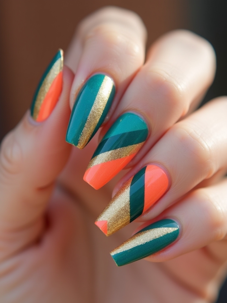 bold geometric nail art