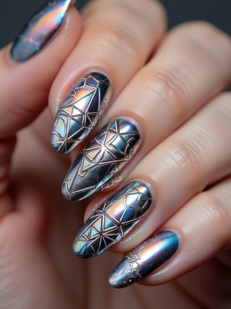 bold geometric nail designs