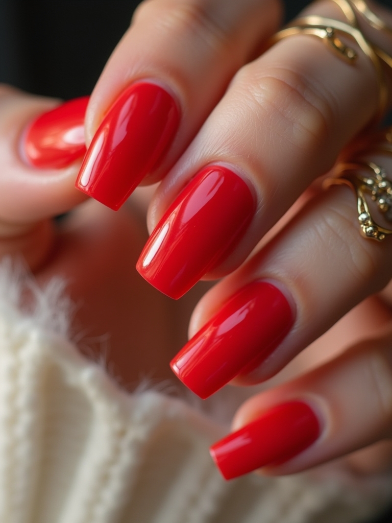 bold red nail statement