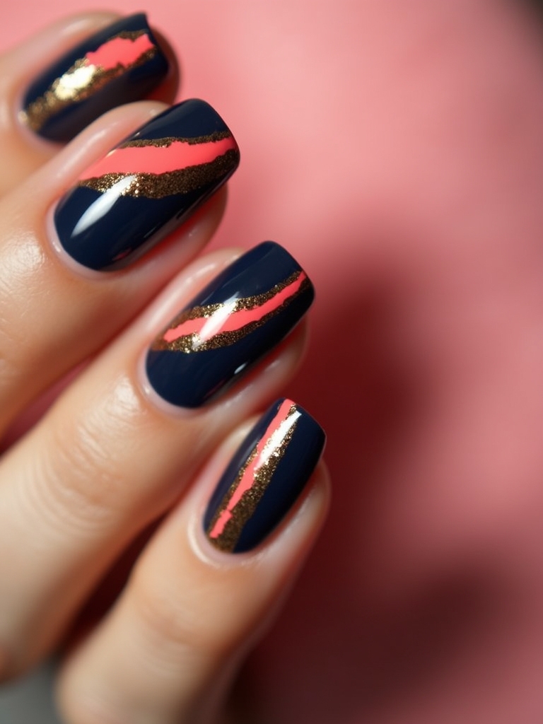bold striped nail designs