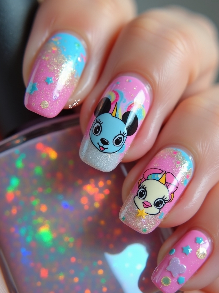 cartoon character nail designs