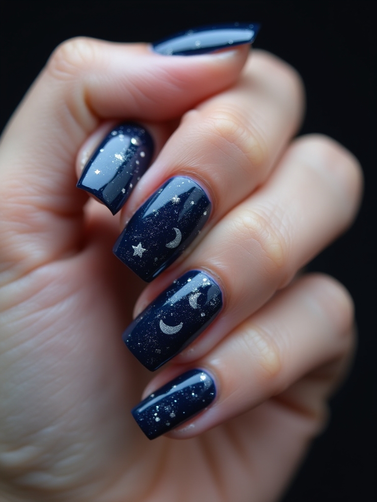 celestial constellations nail art