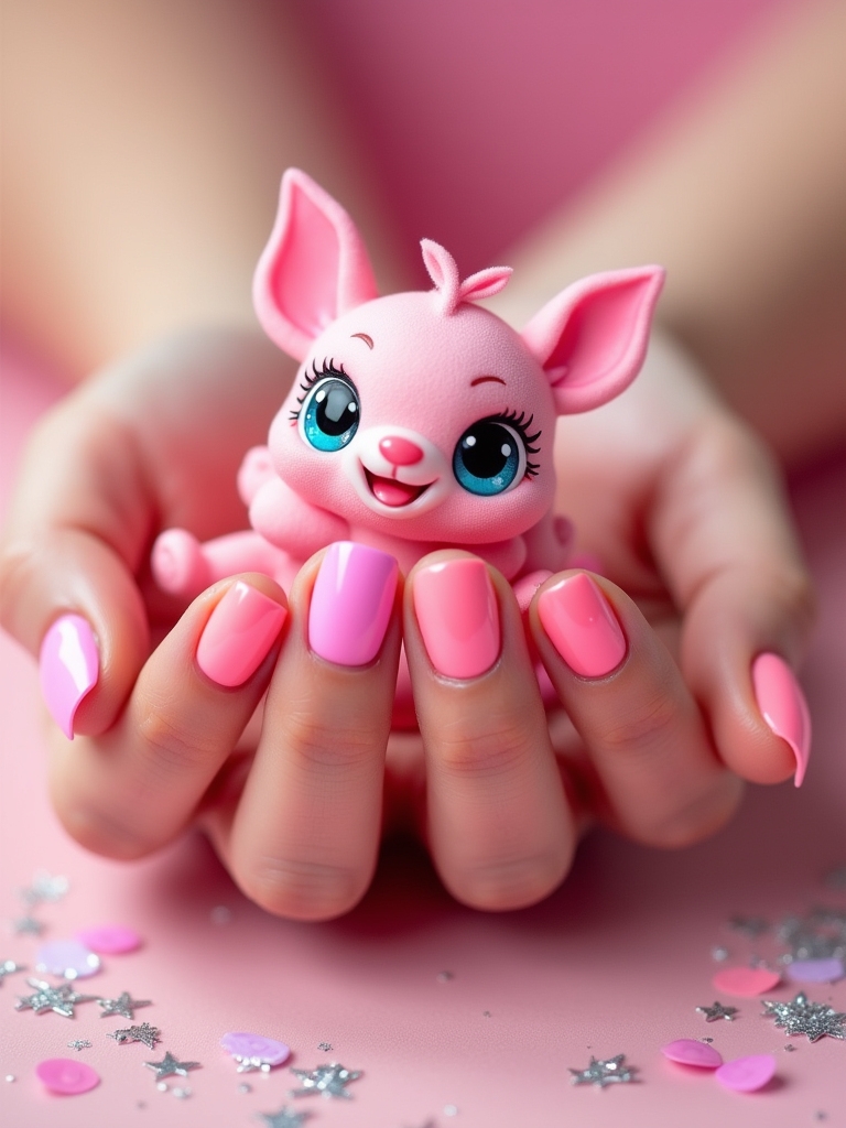 charming playful pink characters