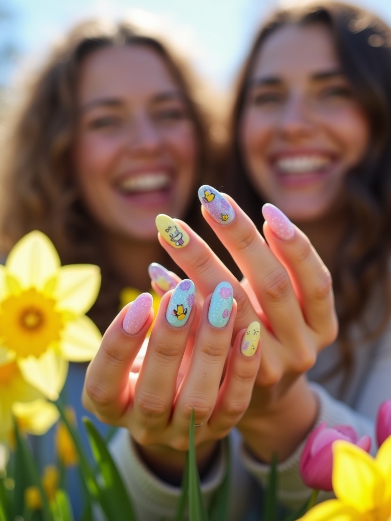 cheerful smiley nail designs