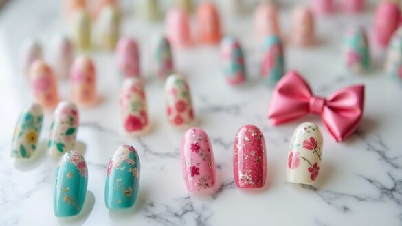 chic and adorable bow nails