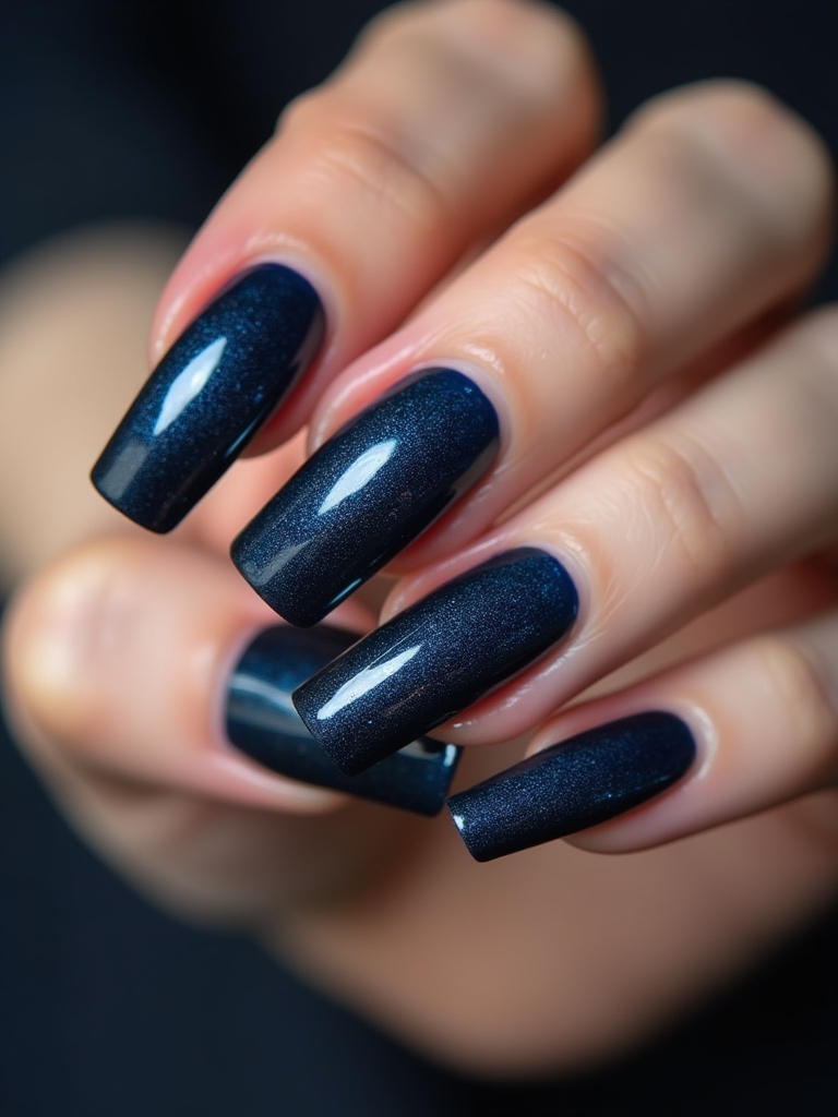 chic dark blue french tips
