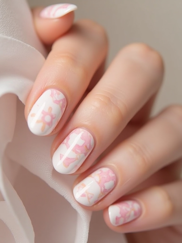 chic marble effect nails