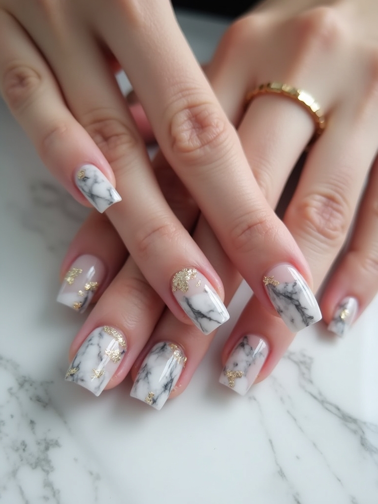 chic marble nail designs