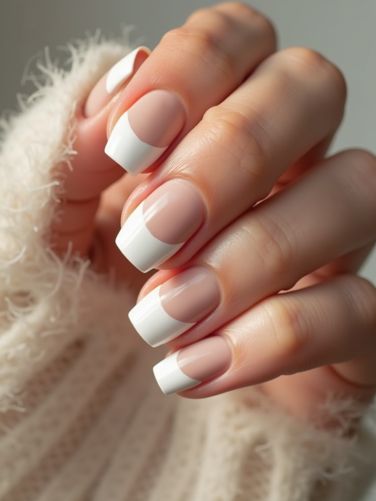 chic matte french manicure