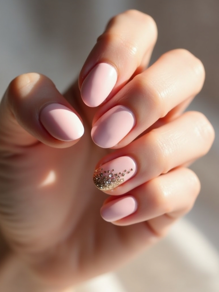 chic matte pink manicure