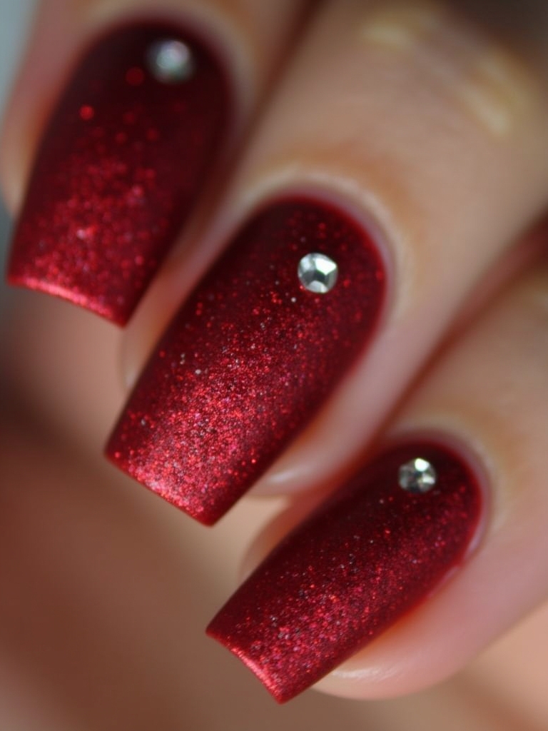 chic matte red manicure