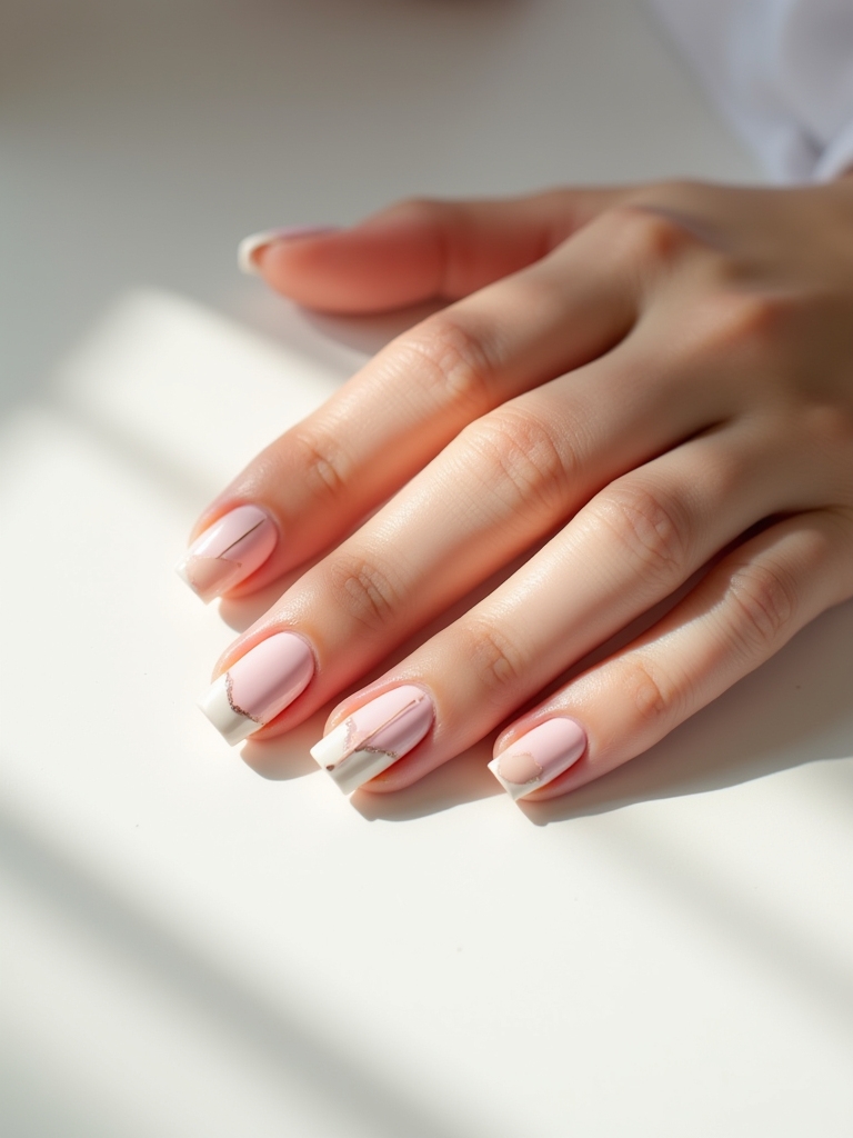 chic minimalist geometric nail art