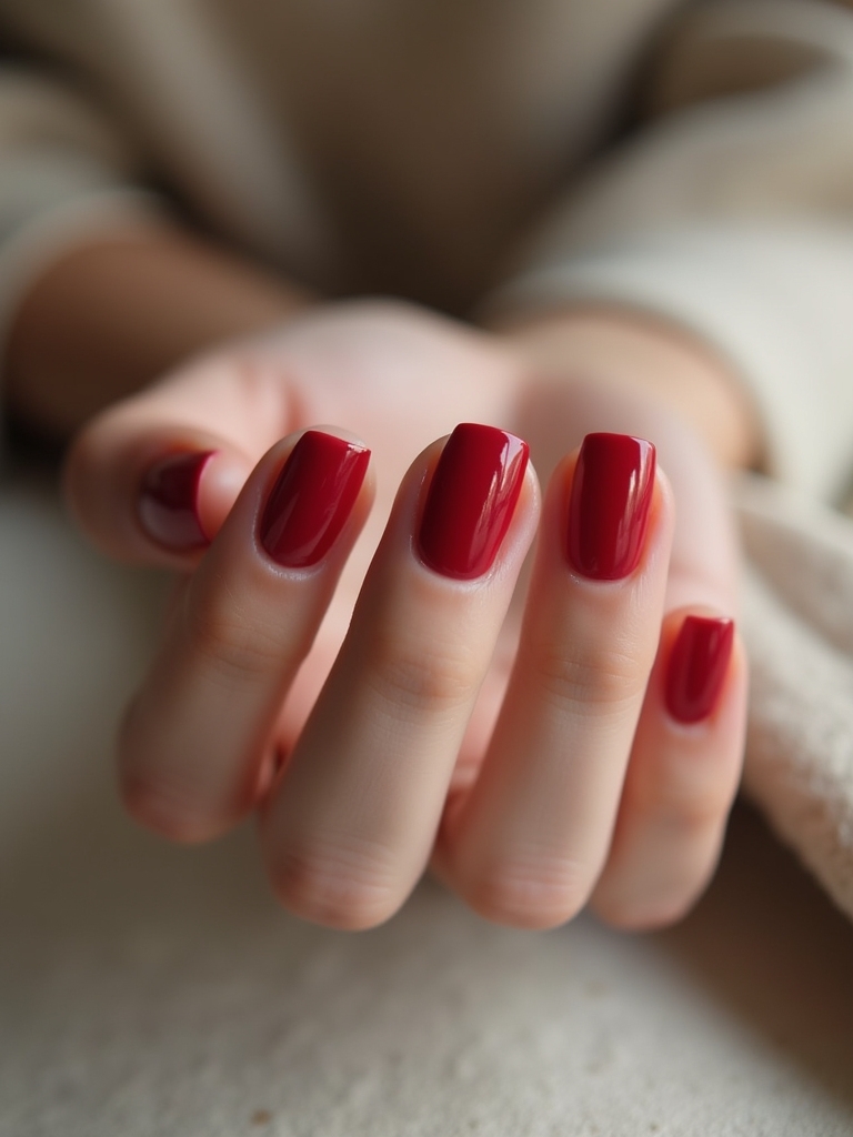 chic minimalist red french tips