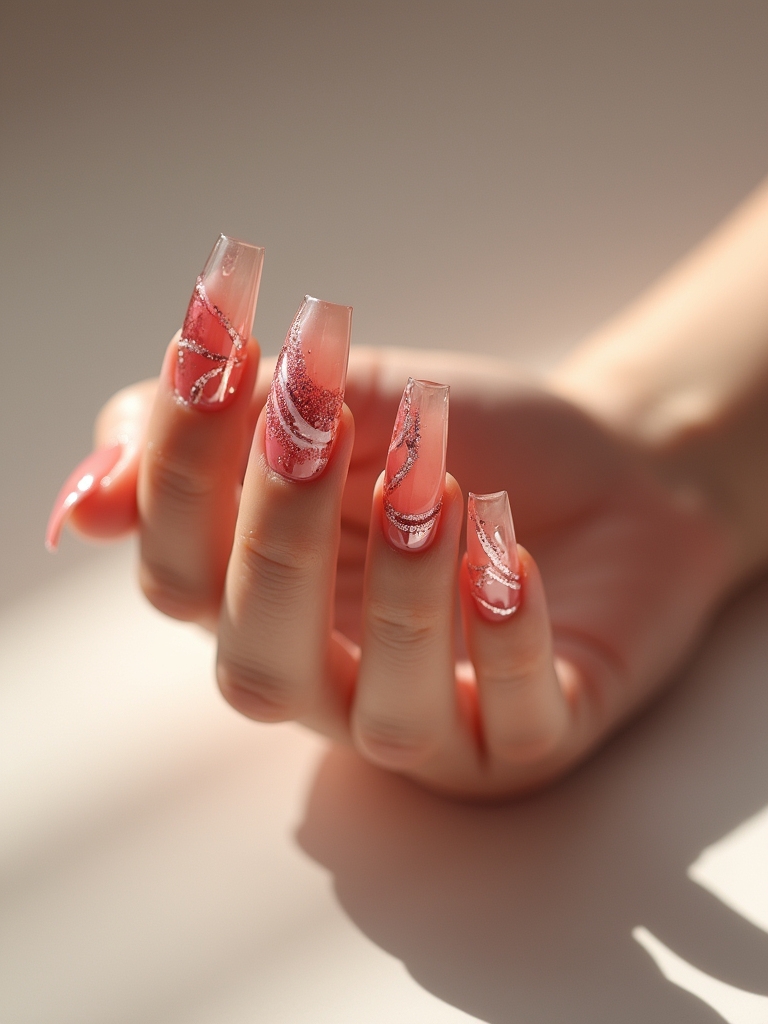 chic negative space nail art