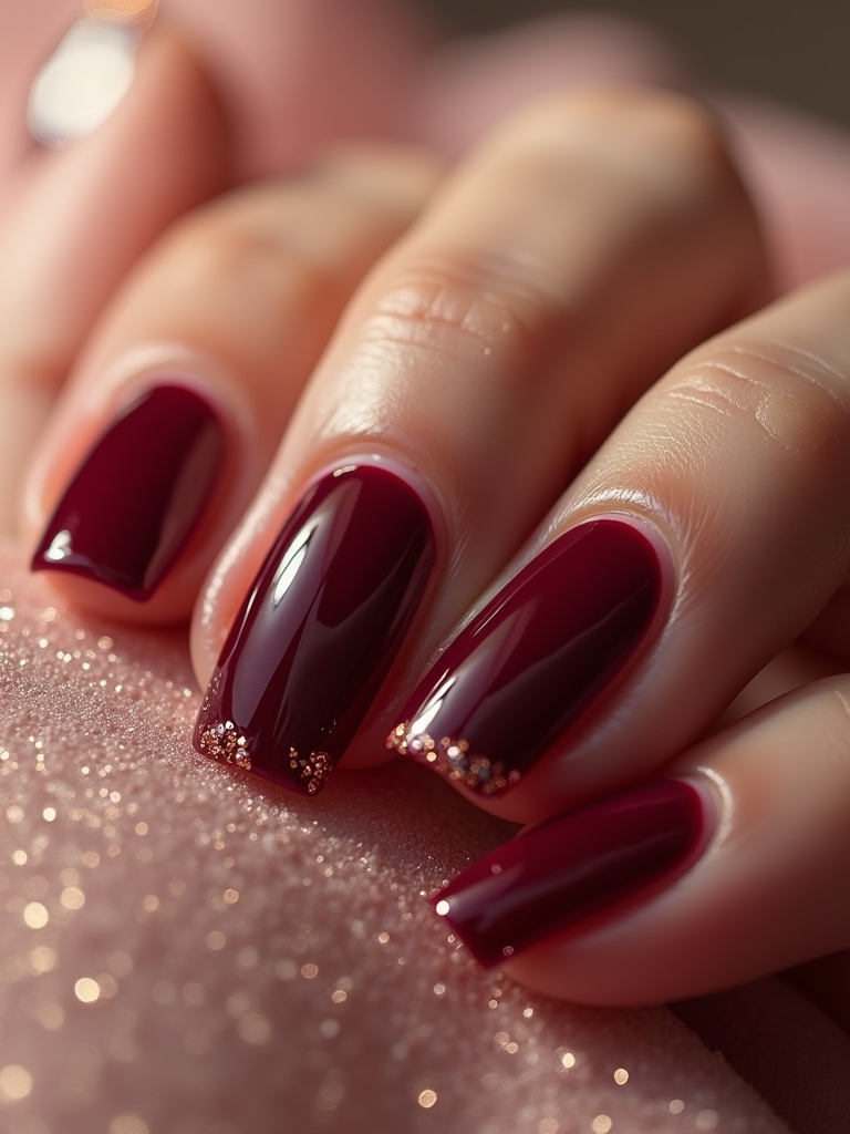 chic wine and rose gold