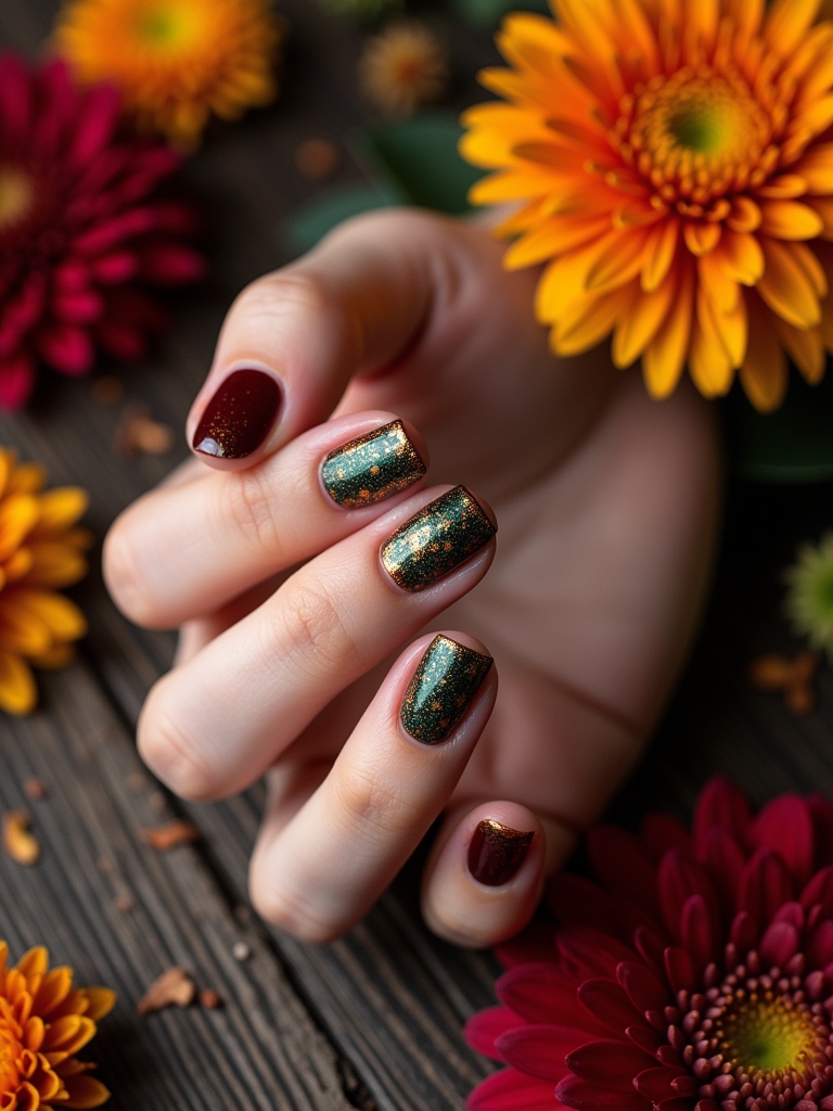 colorful floral nail designs