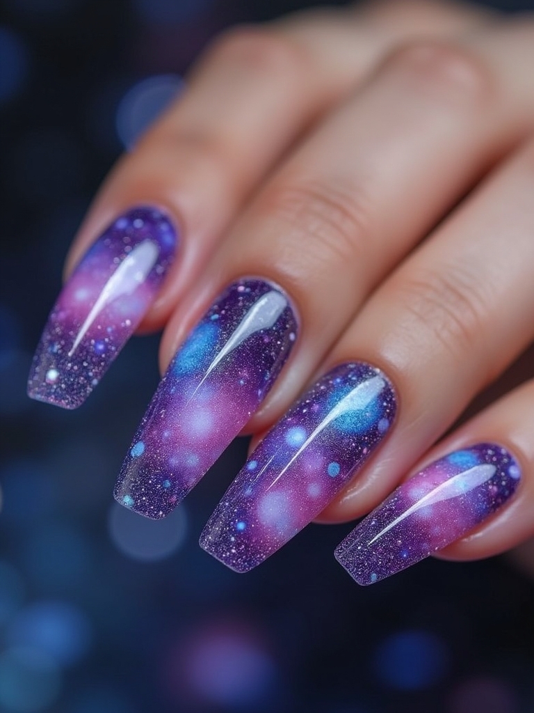cosmic galaxy jelly nails