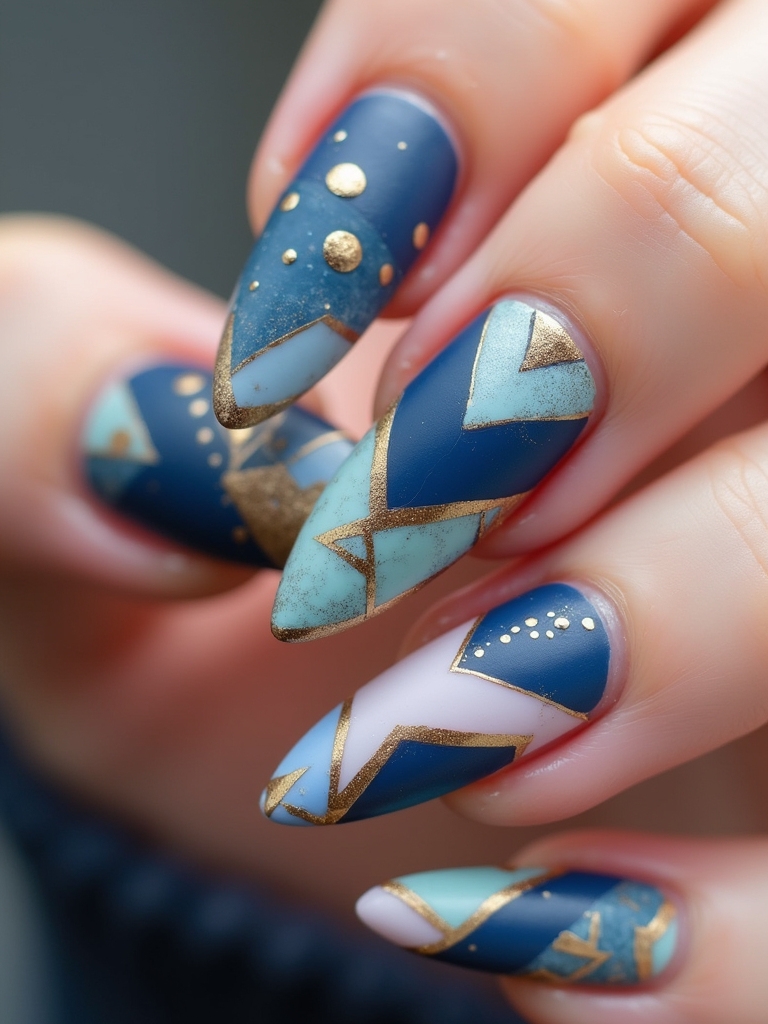 creative geometric nail designs