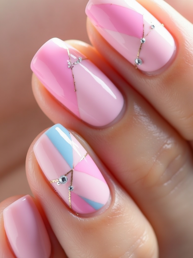 creative light pink nails