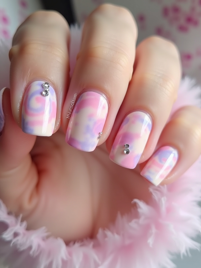 creative tie dye nail art