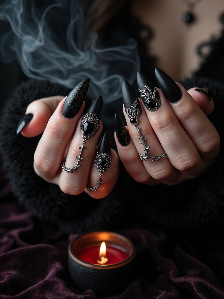 cursed love nail art