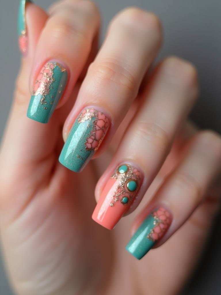custom colorful nail designs