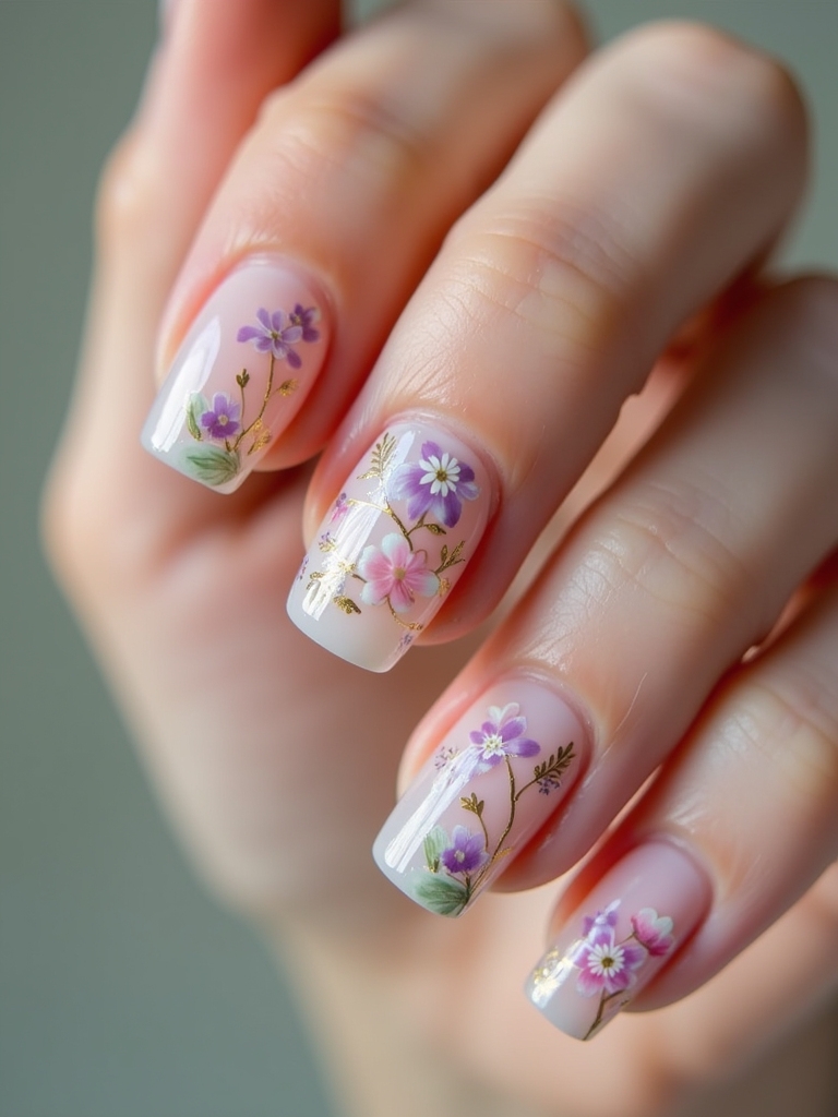 dainty floral nail designs