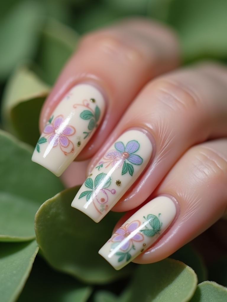 delicate floral nail designs